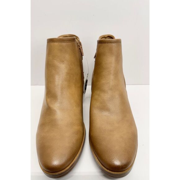 BareTraps Boots Size 8.5 Tan Ankle Booties Cushioned Insole Side Zip NEW - Picture 4 of 11